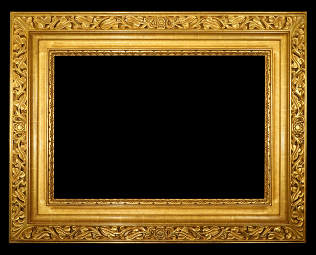 Hand Carved Picture Frames 22K Gold Closed Corner.